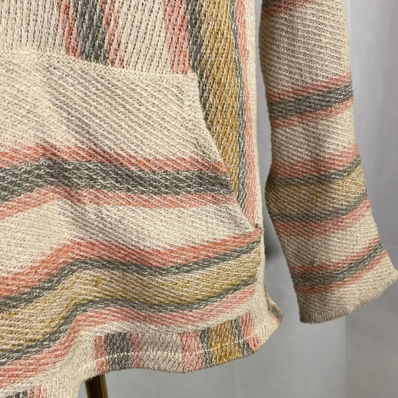 Rip Curl Sand Multicolor Striped My Tide Lace Up Poncho Hoodie - Picture 10 of 16
